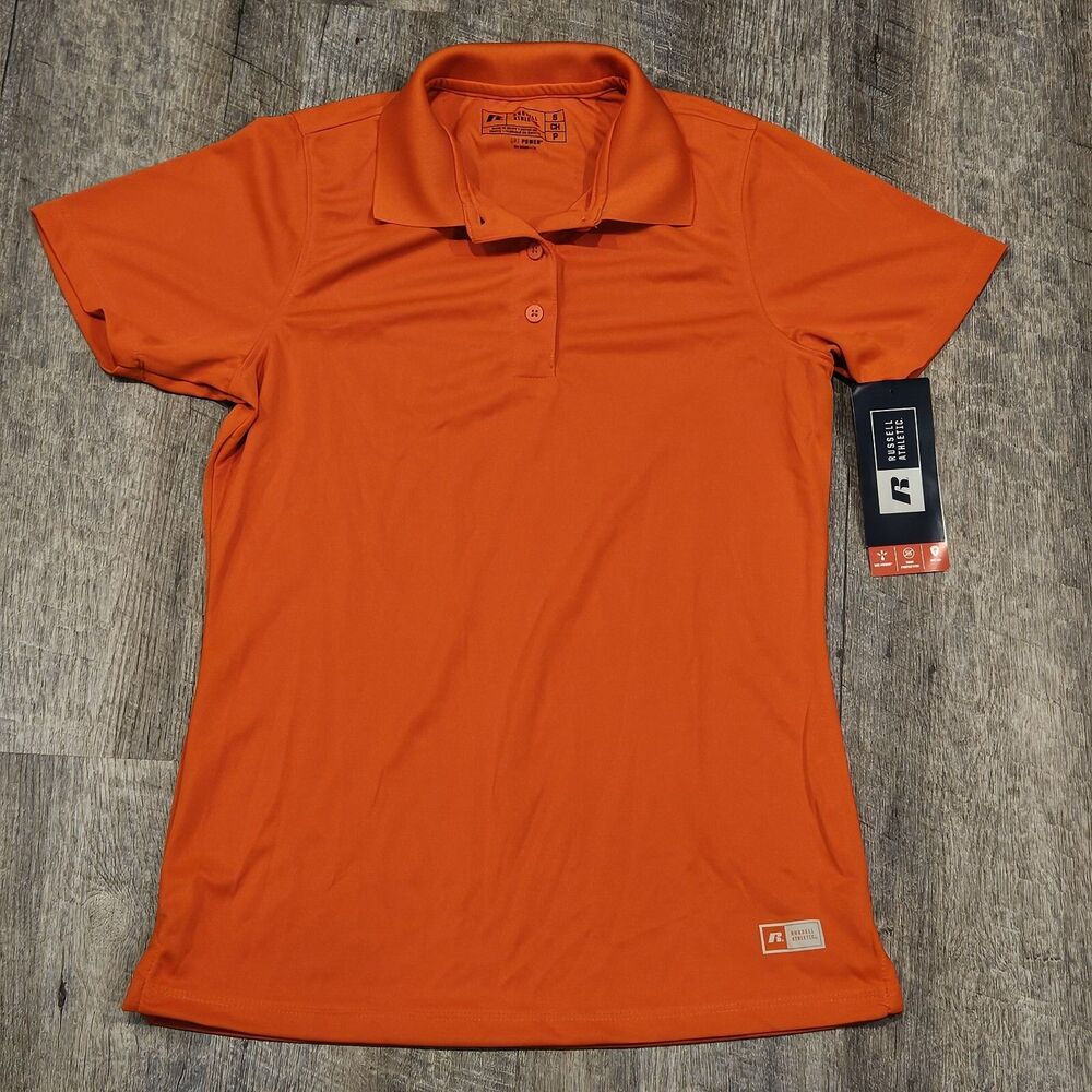 Russell Athletic Dri Power Women's/Girls Burnt Orange Golf Polo Shirt Sz S/P/CH